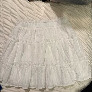 SHEIN White A-Line Tiered Skirt